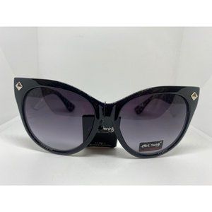 Black Society Sunglasses Womens Cat Eye Frame Skull + Studs New FADE Gradiant